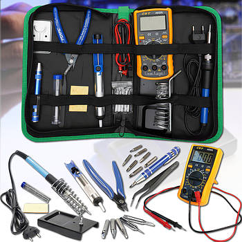 Паяльний набір з мультеметром, викруткою, паяльником та аксесуарами Soldering kit