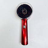 Гребінець масажний електричний для росту волосся 72 зубці, інфрачервоний масажер для шкіри голови Червоний, MNS-54-Red, фото 6