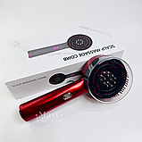 Гребінець масажний електричний для росту волосся 72 зубці, інфрачервоний масажер для шкіри голови Червоний, MNS-54-Red, фото 2