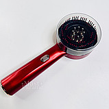 Гребінець масажний електричний для росту волосся 72 зубці, інфрачервоний масажер для шкіри голови Червоний, MNS-54-Red, фото 9