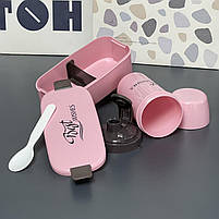 Ланч - бокс для їжі + пляшка для води "Best wishes", рожеві 64-21-632, фото 2