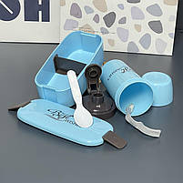 Ланч - бокс для їжі + пляшка для води "Best wishes", блакитні 64-21-625, фото 2