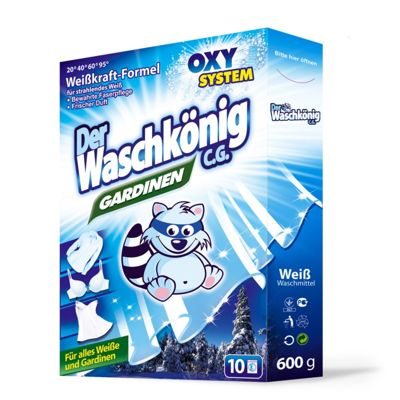 Пральний порошок Der Waschkönig Gardinen для білих тканин 600 гр