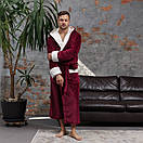 Готельний чоловічий махровий турецький довгий халат з капюшоном, Халати банні чоловічі, фото 8