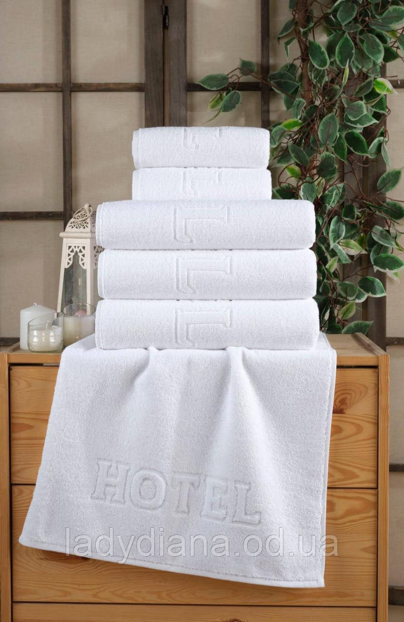 Комплект 6шт (набір) білих (готельних) махрових рушників для лазні, сауни 70/140 см щільні 550 гр/м2 Туреччина, фото 1