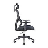 Офісне крісло сітчасте з підголівником Концепт Richman чорне поворотне на коліщатках, фото 4