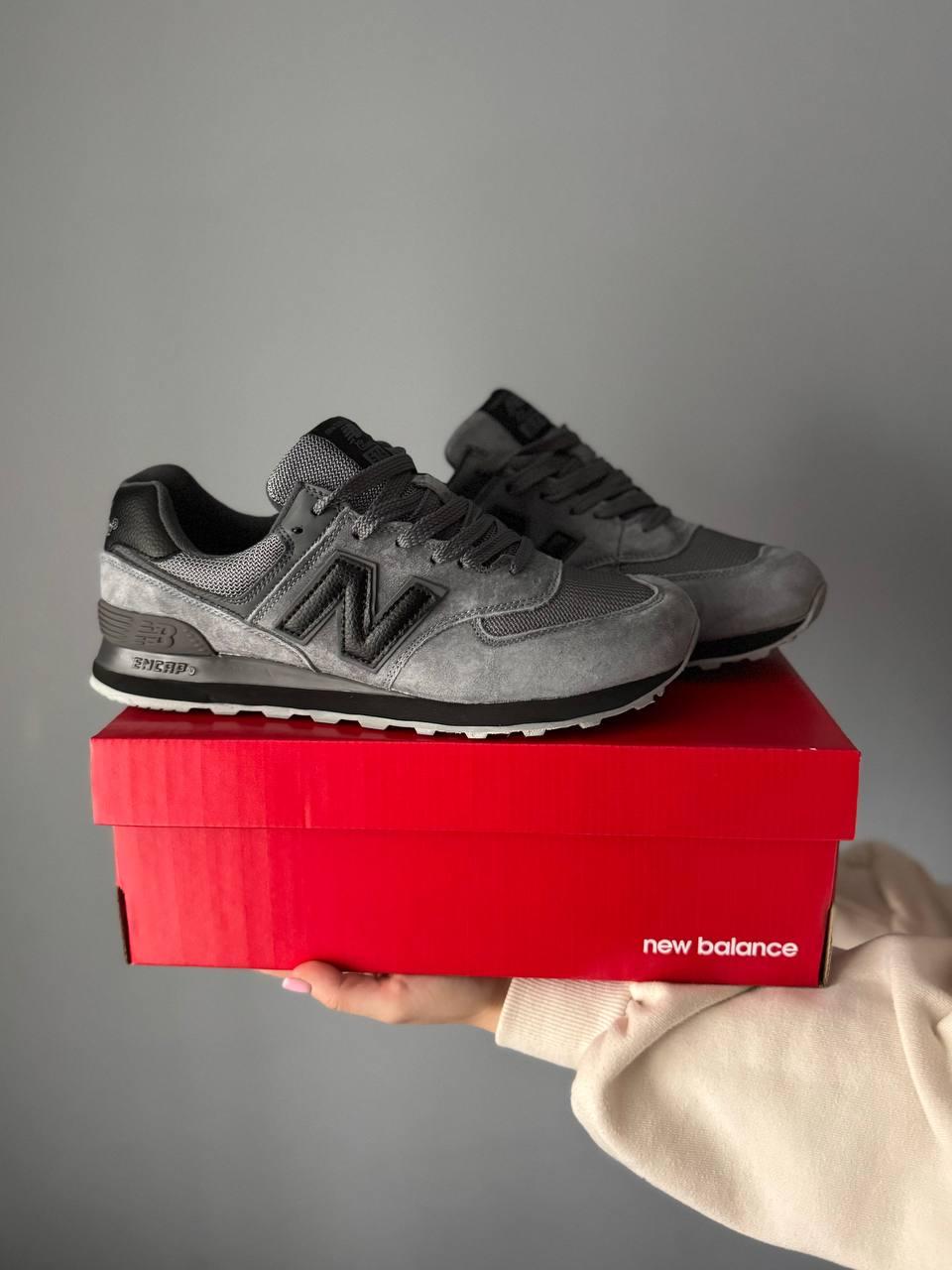 Кросівки чоловічі сірі New Balance 574 Grey Black (12324)