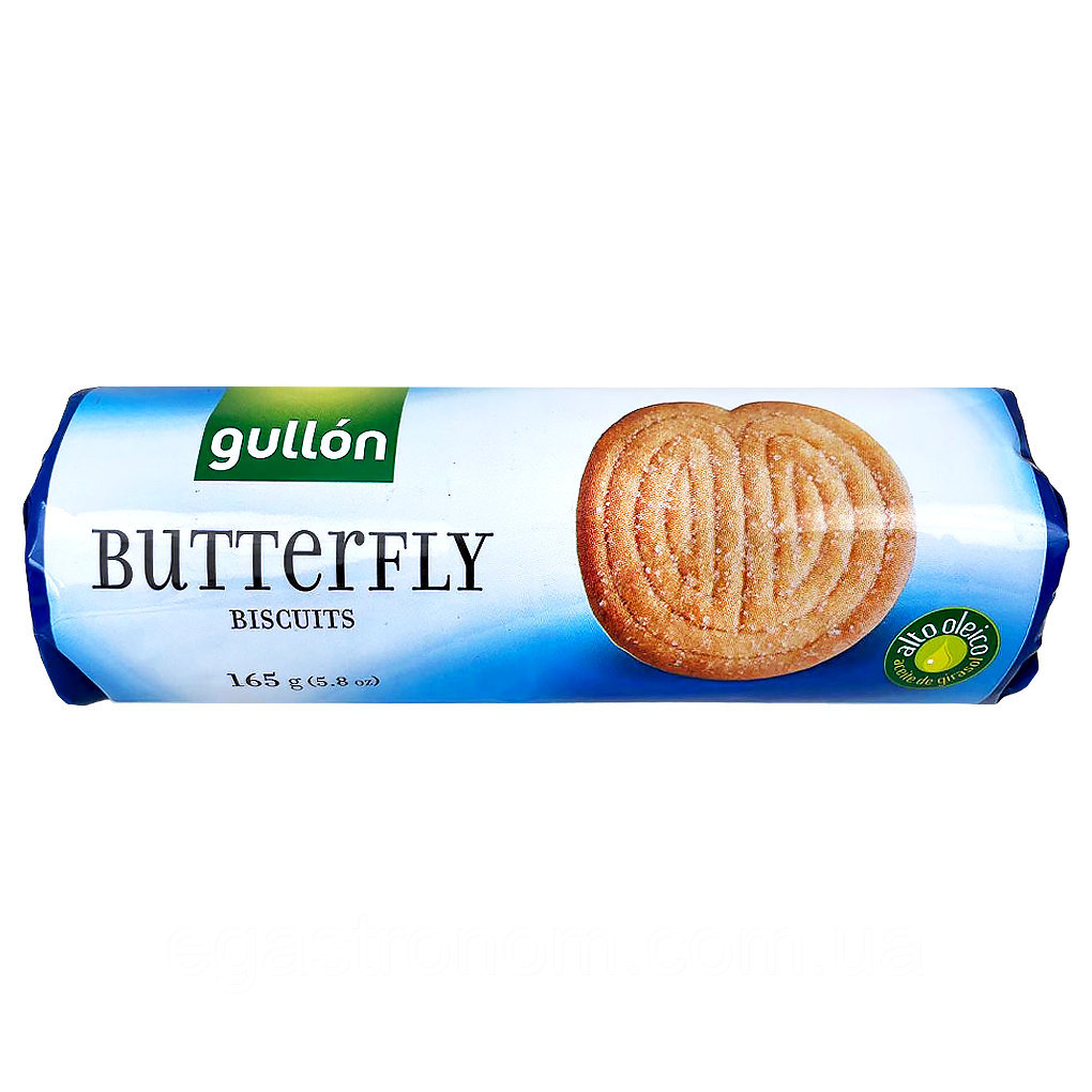 Печиво метелики Гуллон Gullon butterfly 165g 16шт/ящ (Код: 00-00017457)