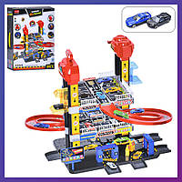 Дитяча іграшка паркінг-гараж для машин A333-241A з ліфтом 3 поверхи машинки 2 шт.