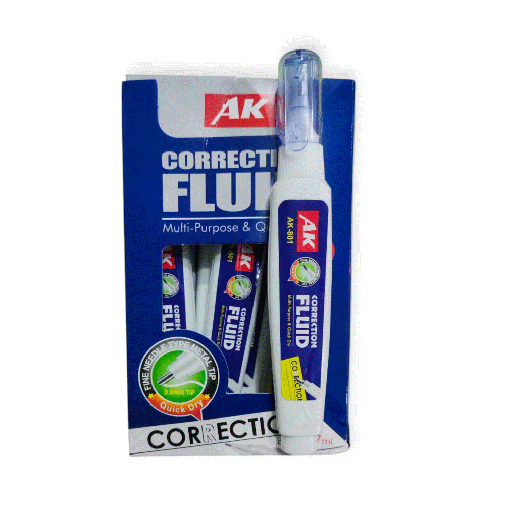 Коректор ручка  АК-801 7 ml 12 шт металевим наконечником, фото 1