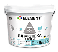 Финишная шпаклевка ELEMENT, 15 кг для стен и потолков, готовая к применению