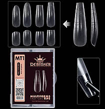 Гелеві типси 120 шт/уп. Дизайнер Multiforms Fast Gel Tips MT1 для нарощування нігтів