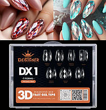 Гелеві типси 168 шт, 7 форм/уп Дизайнер Diamond Mix Fast Gel Tips DX1 для нарощення нігтів