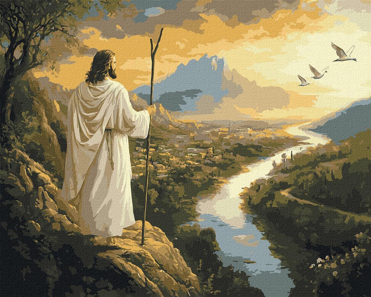 Картина за номерами Релігія. Погляд Ісуса Спасителя 40*50 см Ідейка KHO 2571, фото 1