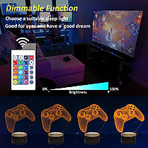 Lightzz 3D Gamepad Night Light, ігрова консоль Illusion Lamp з пультом дистанційного керування + Touch 16 ц, фото 4
