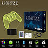 Lightzz 3D Gamepad Night Light, ігрова консоль Illusion Lamp з пультом дистанційного керування + Touch 16 ц, фото 7
