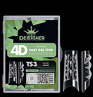 Гелеві типси 120 шт/уп Дизайнер  Дизайнер 4D Crystal Fast Gel Tips Pipe Medium TS3 з шипами для нарощування нігтів