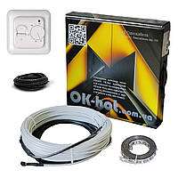 Тепла підлога Одескабель OK-hot 145Вт 1.0 м² комплект – двожильний кабель 8.7 м.п. + терморегулятор + монтажна стрічка + гофра