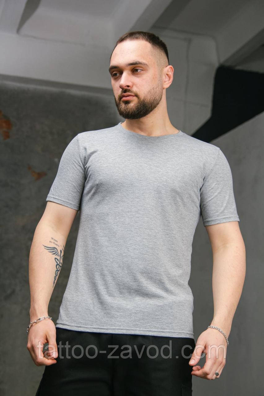 Футболка чоловіча сіра S M XL XXL 3XL