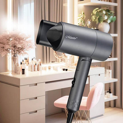 Дорожній фен для волосся Maestro MR-209 1600 Вт сірий ID 2439608, фото 3