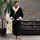 Чоловічий махровий банний халат Туреччина довгий з капюшоном від виробника смарагдовий, Чоловічі халати велсофт, фото 8