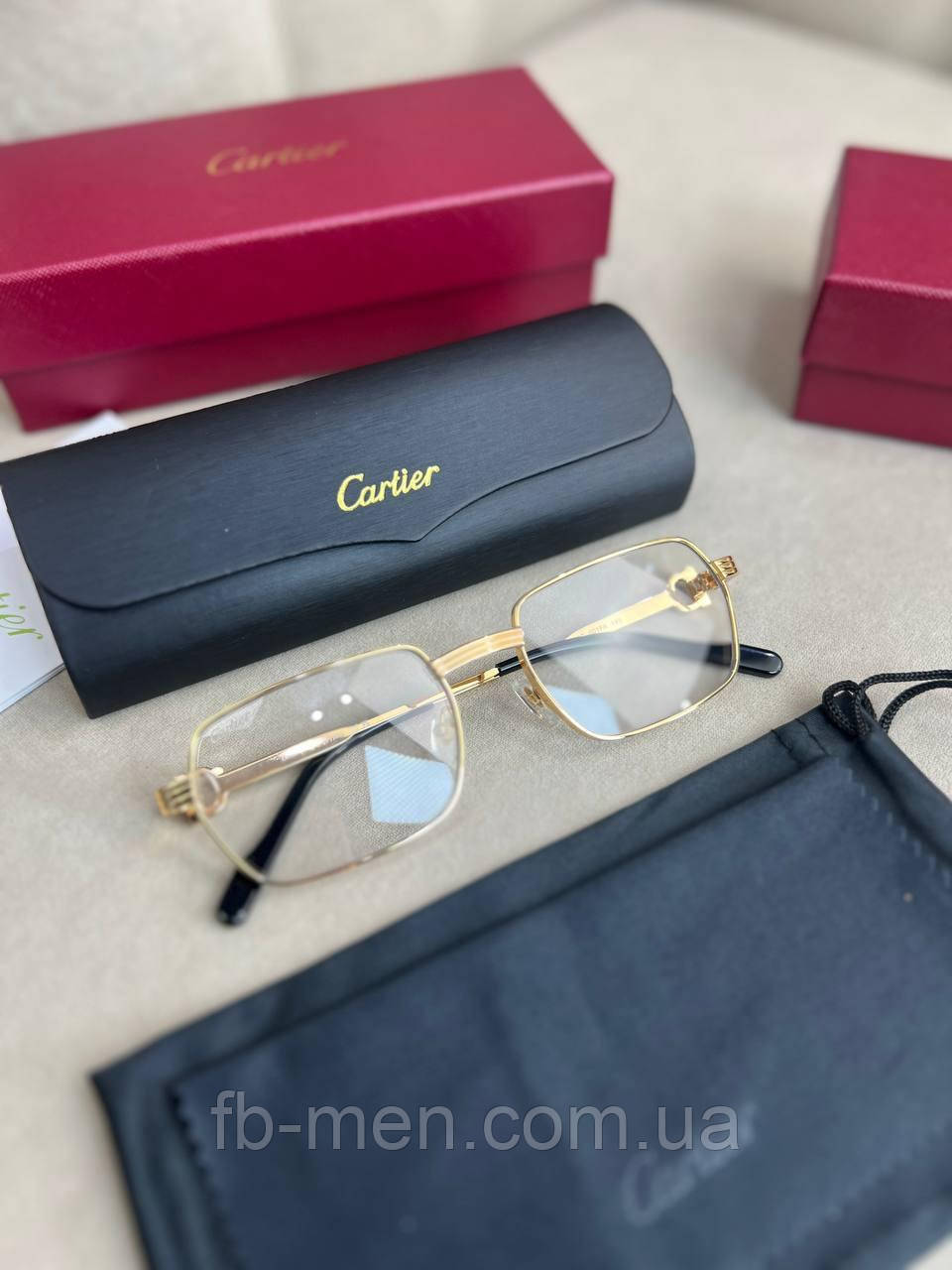 Окуляри Cartier Gold CT4830 іміджеві прозорі скла золота оправа