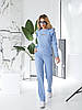 Р-ри 46-56 Жіночий трикотажний костюм лонгслів із крильцями та штани, фото 9