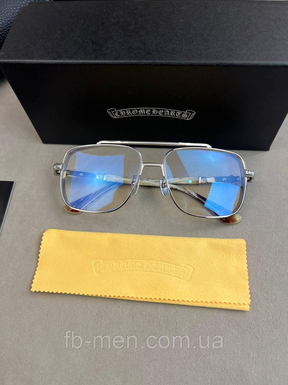 Окуляри Chrome Hearts CEK прозорі скла сталева оправа