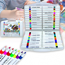 Набір акрилових маркерів 48 штук на водній основі в кейсі Acrylic Marker Y 04