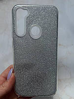 Чохол силіконовий для Xiaomi Redmi Note 8 2021 серебряний з блиском