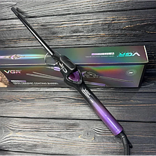 Плойка для афро-кудрей тонка діаметром 10 мм із затискачем і дисплеєм VGR V-573 для завивання волосся, фото 2