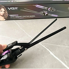 Плойка для афро-кудрей тонка діаметром 10 мм із затискачем і дисплеєм VGR V-573 для завивання волосся, фото 3