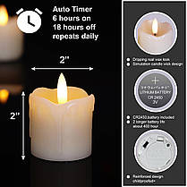 Homemory Flameless Tealights Свічки-підсвічники з таймером, справжній віск, реалістичні свічки на батарейках, 6, фото 3