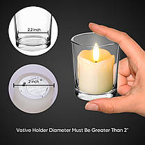 Homemory Flameless Tealights Свічки-підсвічники з таймером, справжній віск, реалістичні свічки на батарейках, 6, фото 5