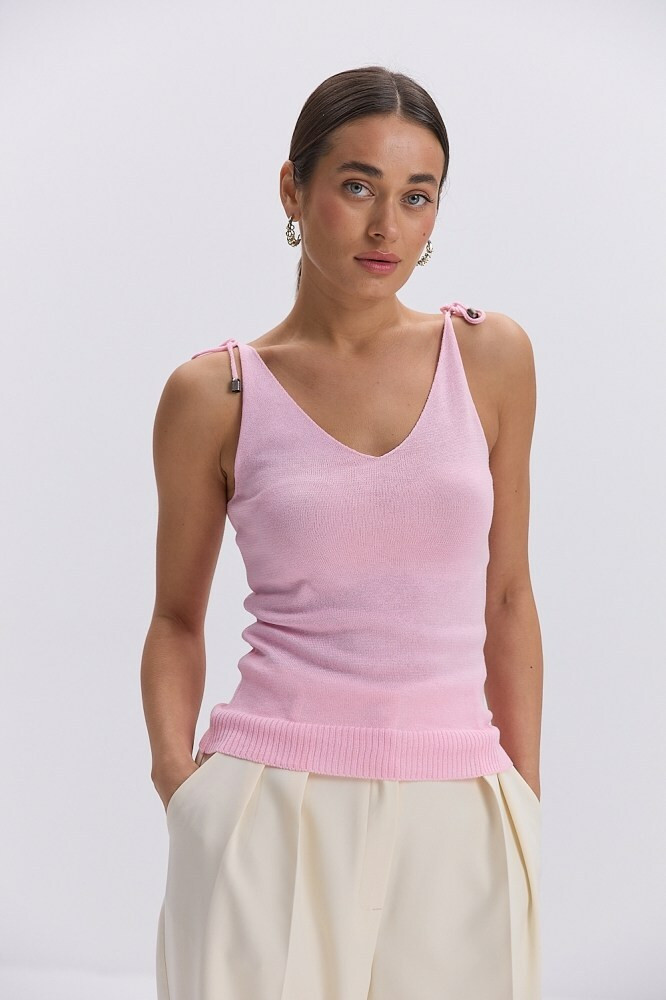 Майка жіноча Modna KAZKA MKAR102315-3 рожева в’язана літня, фото 1