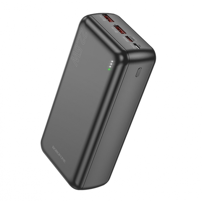 Зовнішній акумулятор Power bank BOROFONE B38B 30000mAh PD22,5W + швидке заряджання батарея заряджання Чорний