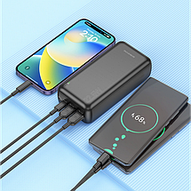 Зовнішній акумулятор Power bank BOROFONE B38B 30000mAh PD22,5W + швидке заряджання батарея заряджання Чорний, фото 4