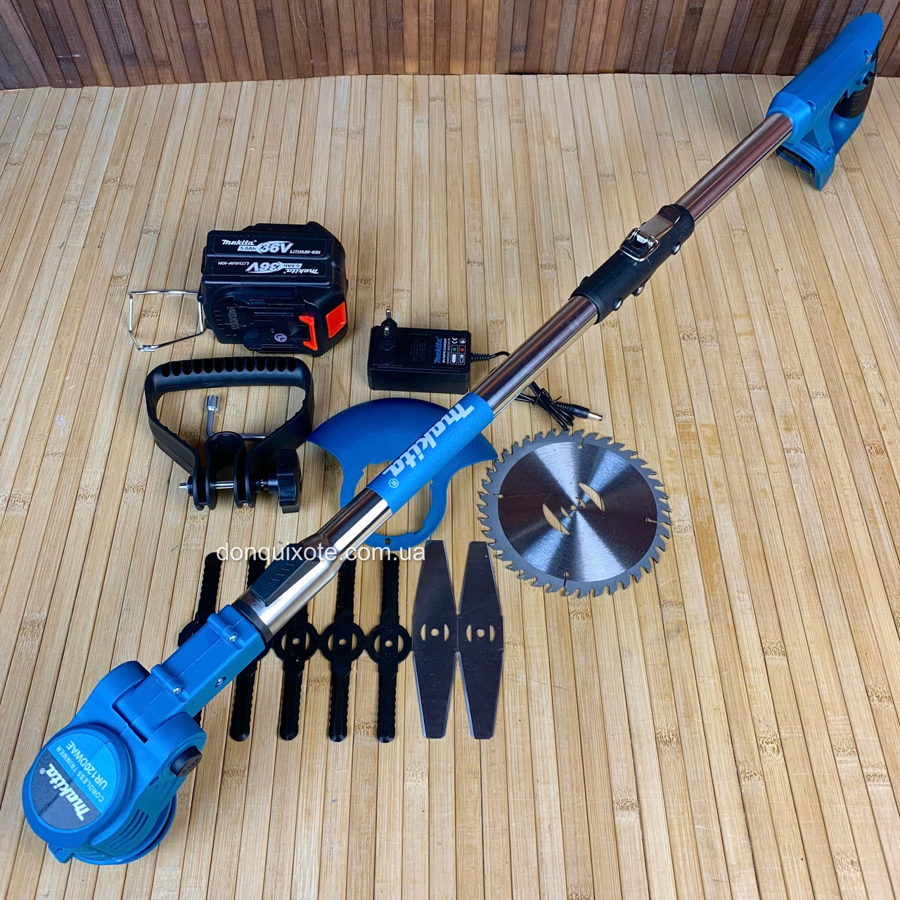 Акумуляторна коса тример Makita UR120DWAE (36V, 5AH), акб коса для трави макіта