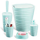 Набір для ванної кімнати Planet Welle сіро-блакитний 5 предметів (6900)