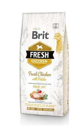 Корм сухий Brit Fresh Chicken/Potato Adult для дорослих собак усіх порід з куркою та картоплею 12 кг, фото 1