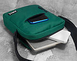 Чоловіча сумка месенджер (через плече) Famk , Темно-зелений, фото 6