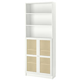 IKEA BILLY БІЛЛІ / HÖGADAL ХЕГАДАЛ книжкова шафа з дверцятами, білий, 80x30x202 см (195.784.64)