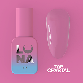 Топ для нігтів без липкого шару LunaMoon Crystal прозорий, 13 мл