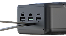 Портативний зарядний пристрій XO PR158 - 50000 mAh 3-Input PD20W + QC22.5W with light Black, фото 4