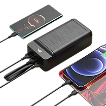 Портативний зарядний пристрій XO PR158 - 50000 mAh 3-Input PD20W + QC22.5W with light Black, фото 5