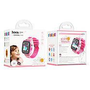 Дитячий cмарт-годинник Hoco Y100 children watch with call function Pink, фото 5