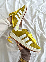 Женские жёлтые кроссовки Adidas Campus Yellow White x Адидас Кампус 36