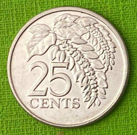 Монета Тринідад і Тобаго 25 центов 2008 р.
