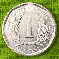Монета Східно-Карибських штатів 1 цент 2002-13 рр