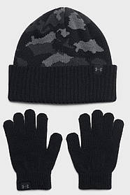 Набір шапка і рукавички UA B Beanie/Glove Combo чорний, сірий Діт OFSM